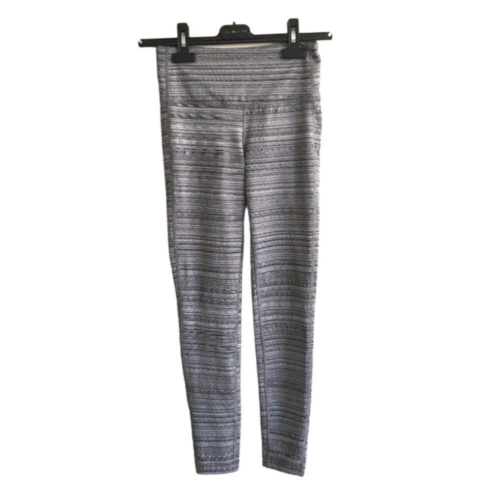 ATHLETA High Rise Jacquard Chaturanga Leggings Tights Black & White XS